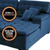 Sofá Retrátil E Reclinável Com Chaise Orlando 2.20x1.50m - Sofisticato-azul - 7