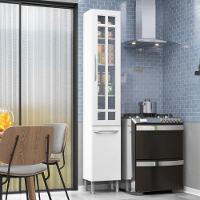 Paneleiro Simples Modulado Com Vidro Fidelitá Viena 35cm 2 Portas Branco - 1