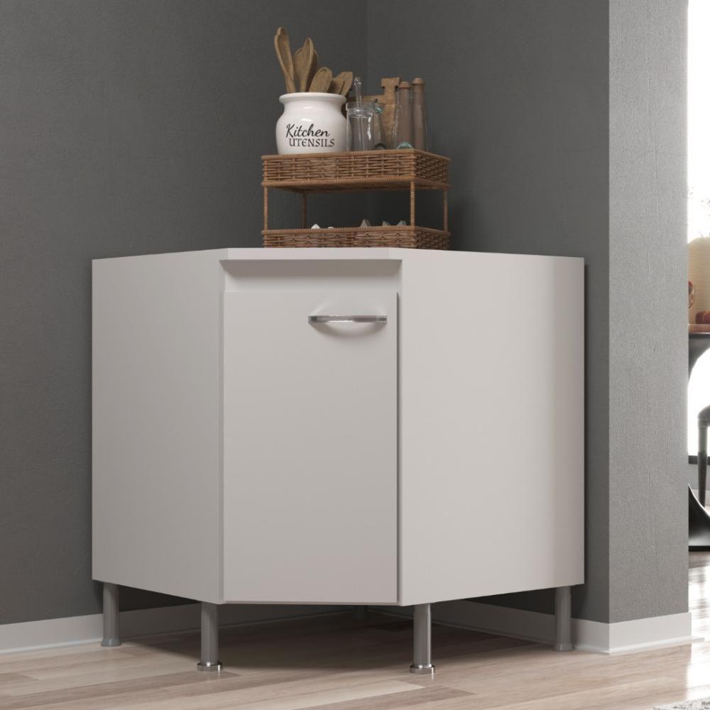 Balcão Modulado De Canto Com Tampo Fidelitá Viena 75cm 1 Porta Branco - 1