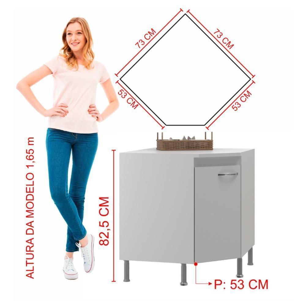 Balcão Modulado De Canto Com Tampo Fidelitá Viena 75cm 1 Porta Branco - 4