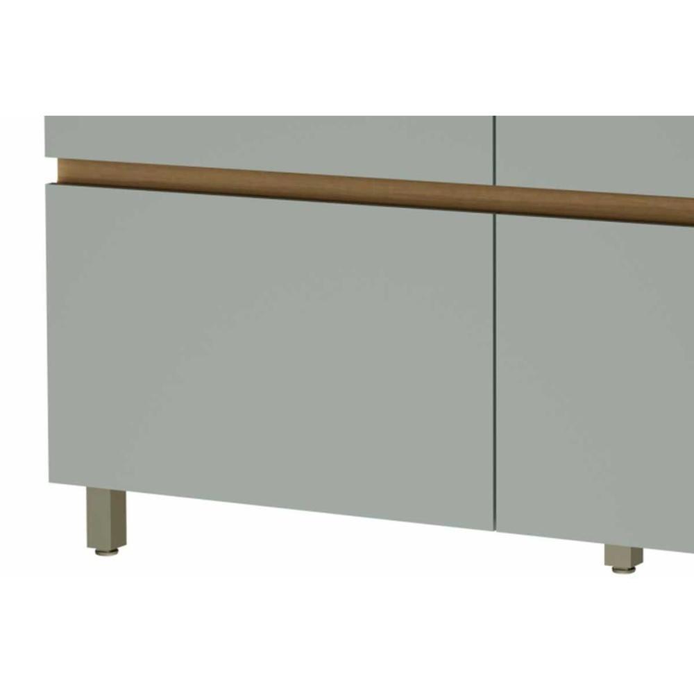 Armário de Cozinha Modulado Balcão Rainha 1 Porta e 4 Gaveta c/ Tampo 120 cm Branca/Nature - Nesher - 3