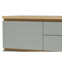 Armário de Cozinha Modulado Balcão Rainha 1 Porta e 4 Gaveta c/ Tampo 120 cm Branca/Nature - Nesher - 2