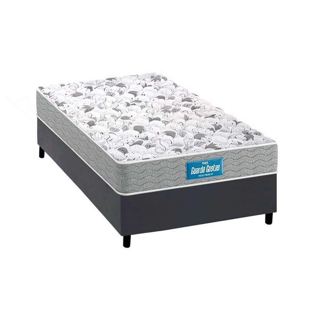 Cama Box Solteiro: Colchão Anatômico Probel D45/EP Guarda Costas Próextreme Plus Double Face + Base CRC Courano Gray(88x188) - 1