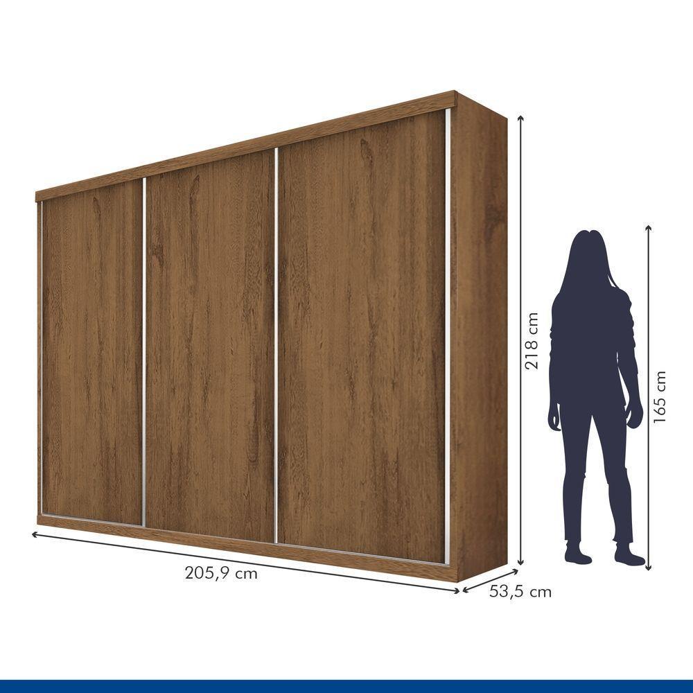 Guarda Roupa Casal 3 Portas De Correr 4 Gavetas Cronos Minastex - 7