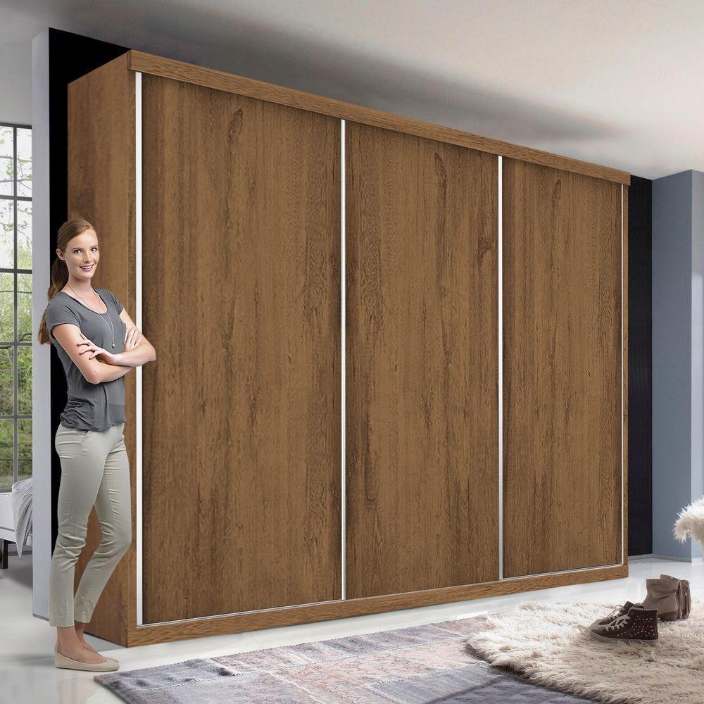 Guarda Roupa Casal 3 Portas De Correr 4 Gavetas Cronos Minastex - 8