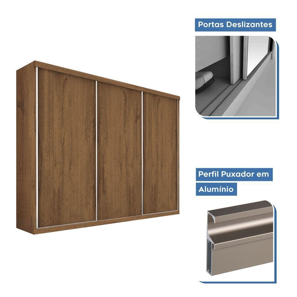 Guarda Roupa Casal 3 Portas De Correr 4 Gavetas Cronos Minastex - 9