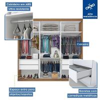 Guarda Roupa Casal 3 Portas De Correr 4 Gavetas Cronos Minastex - 5