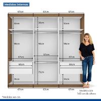 Guarda Roupa Casal 3 Portas De Correr 4 Gavetas Cronos Minastex - 6