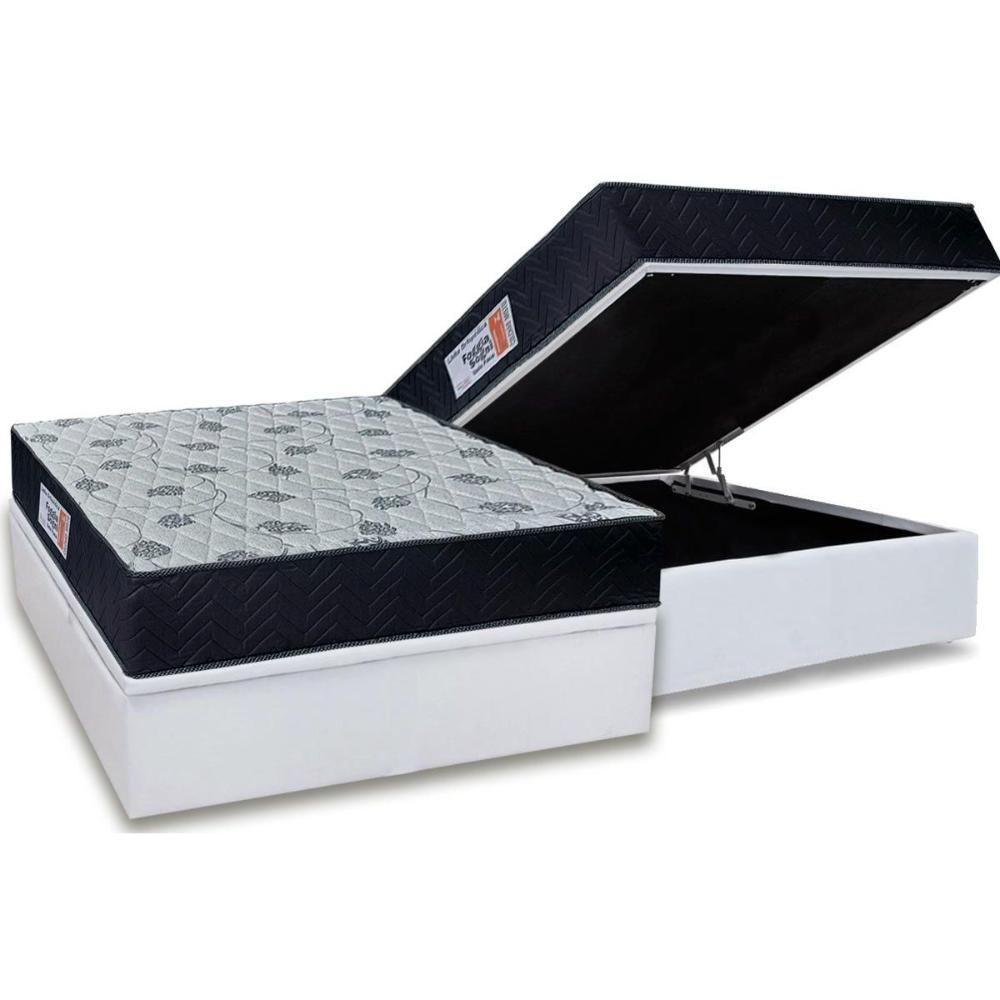 Cama Box Baú Casal: Colchão Ortopédico Orthoflex Foggia Sogni Unic Face + Base CRC Courano White(138x188) - 1