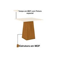 Kit Mesa Dora C- Tampo 90cm + 4 Cadeiras Isa Nature Veludo Light Linho - 9