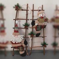 Escada De Natal Decorativa Rústica Em Poliéster Com Boneco 60cm Boneco De Neve - 2