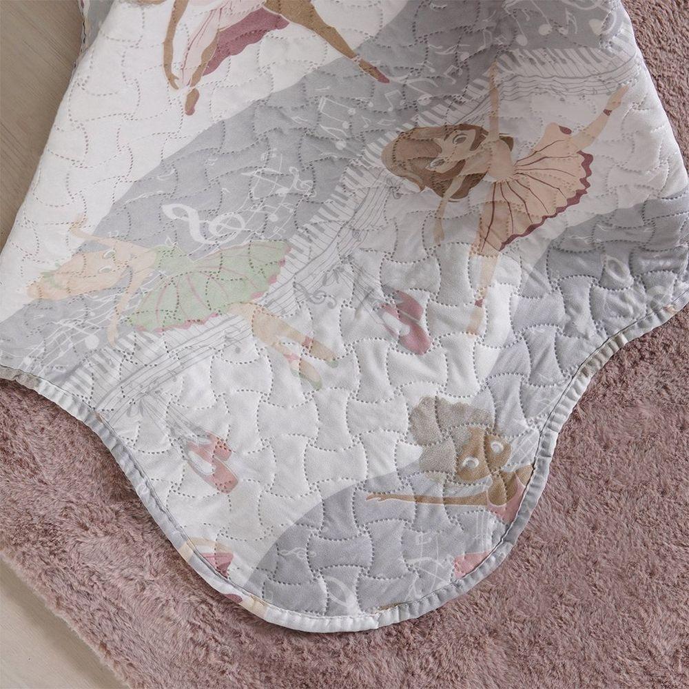 Kit Cobre Leito Rolinho Solteiro + Porta Travesseiro Toque Macio Ballet - 5