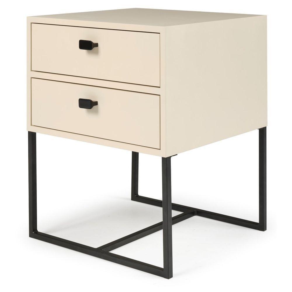 Mesa Cabeceira Medelim 2 Gavetas Off White - 1