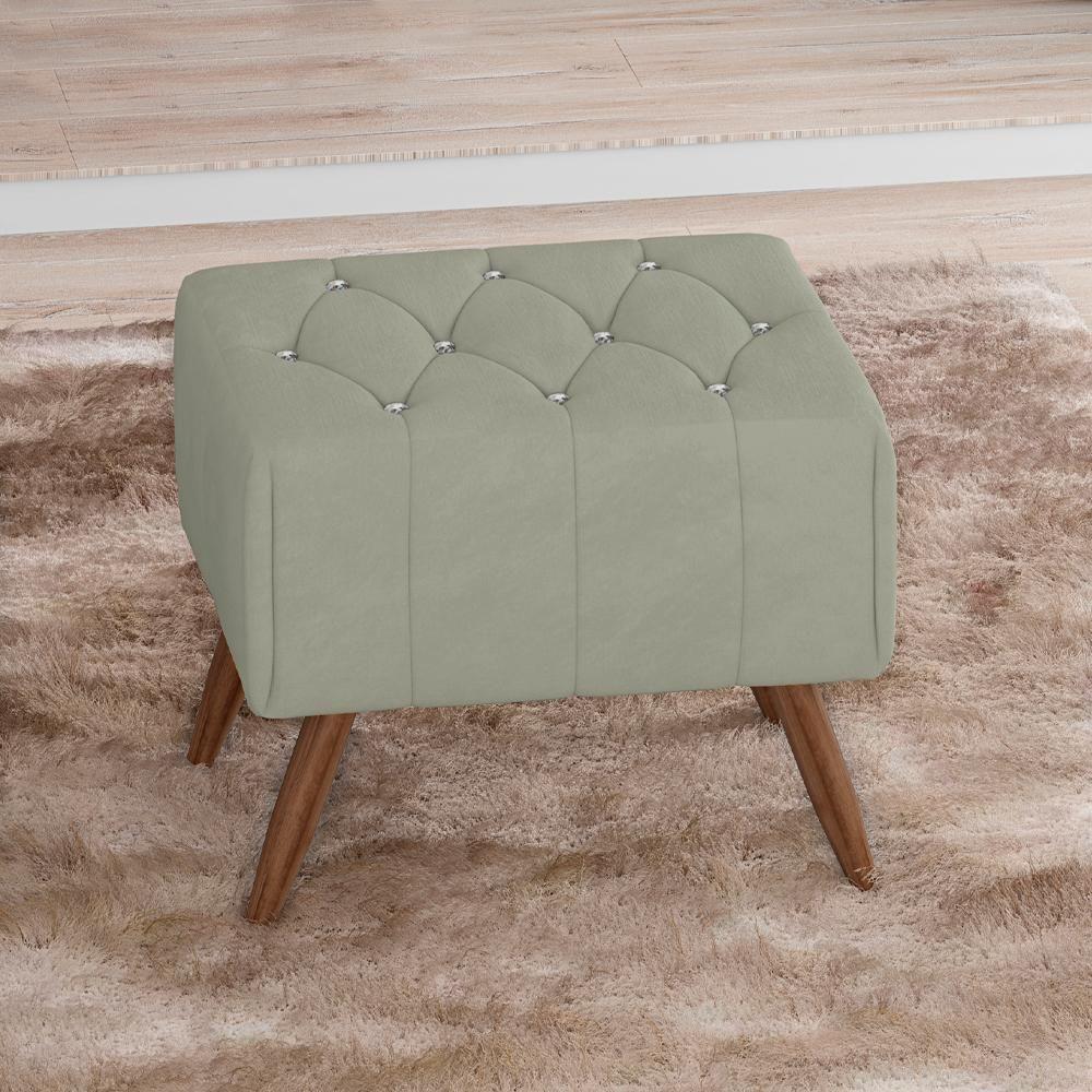 Puff Puf Para Sala Pes Madeira Trit Veludo Sl 940 Peer Sl 940 - 4