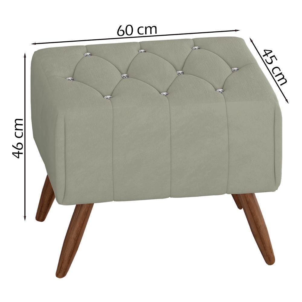 Puff Puf Para Sala Pes Madeira Trit Veludo Sl 940 Peer Sl 940 - 6