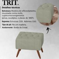 Puff Puf Para Sala Pes Madeira Trit Veludo Sl 940 Peer Sl 940 - 7