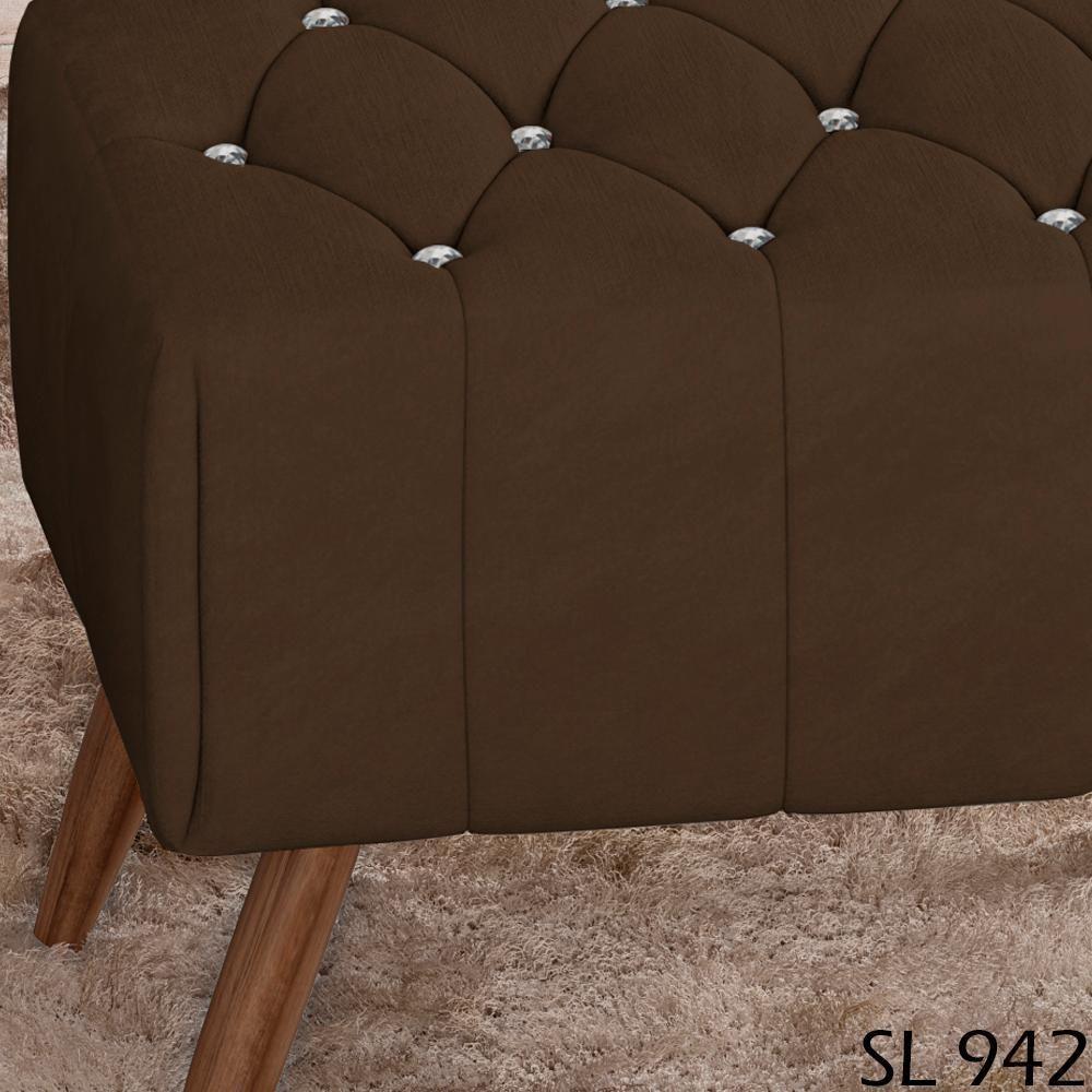 Puff Puf Para Sala Pes Madeira Trit Veludo Sl 942 Peer Sl 942 - 4