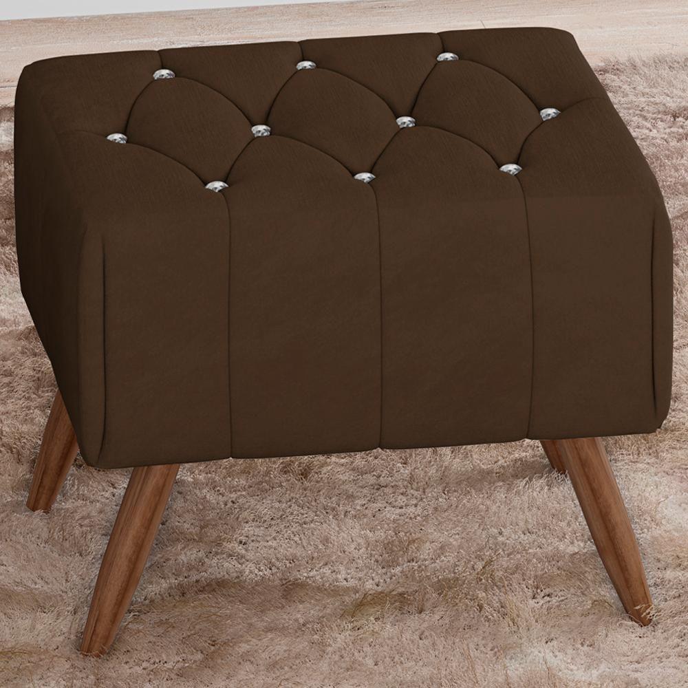 Puff Puf Para Sala Pes Madeira Trit Veludo Sl 942 Peer Sl 942 - 5