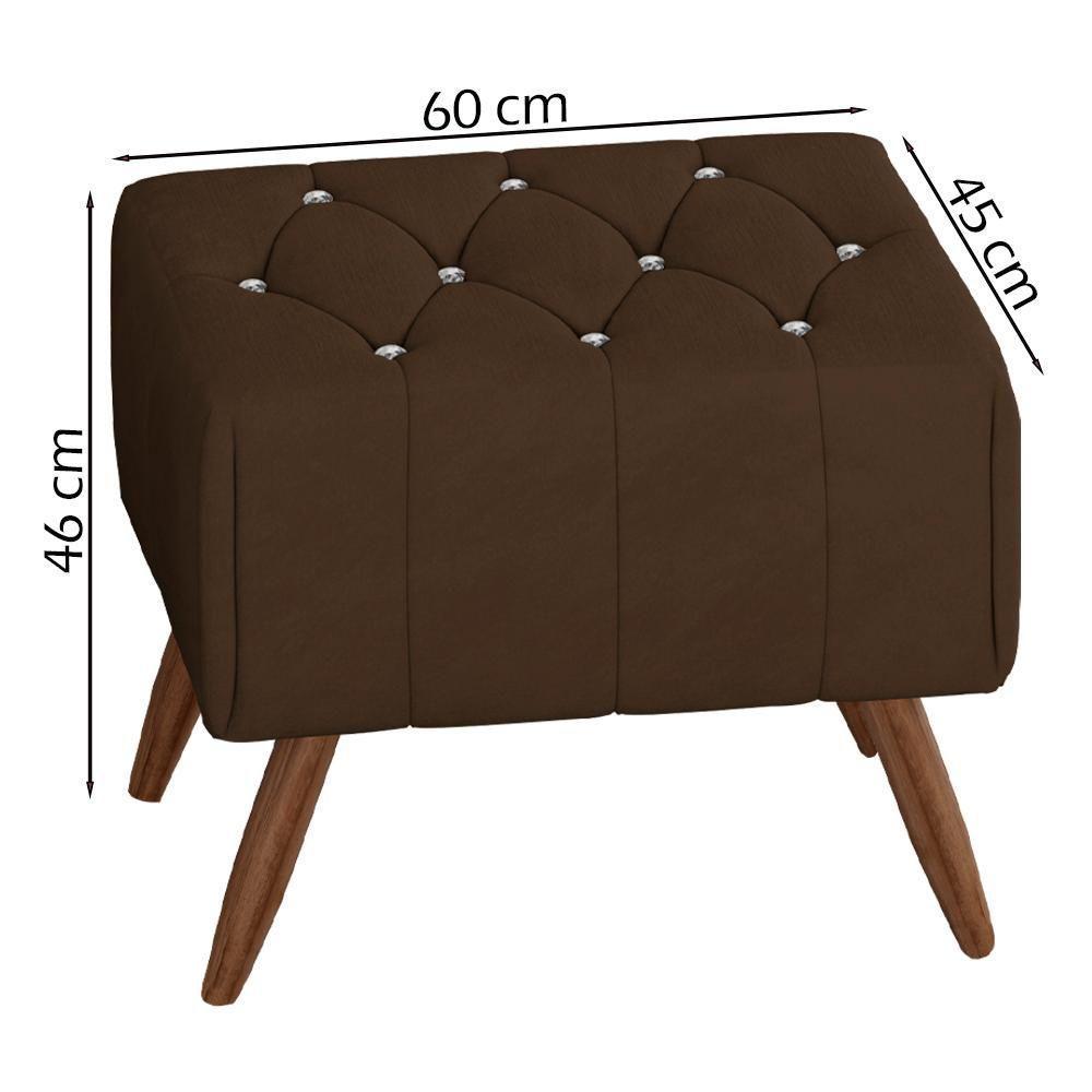 Puff Puf Para Sala Pes Madeira Trit Veludo Sl 942 Peer Sl 942 - 6