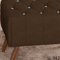 Puff Puf Para Sala Pes Madeira Trit Veludo Sl 942 Peer Sl 942 - 7