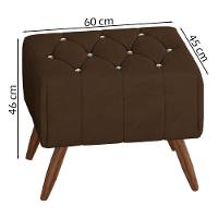 Puff Puf Para Sala Pes Madeira Trit Veludo Sl 942 Peer Sl 942 - 11