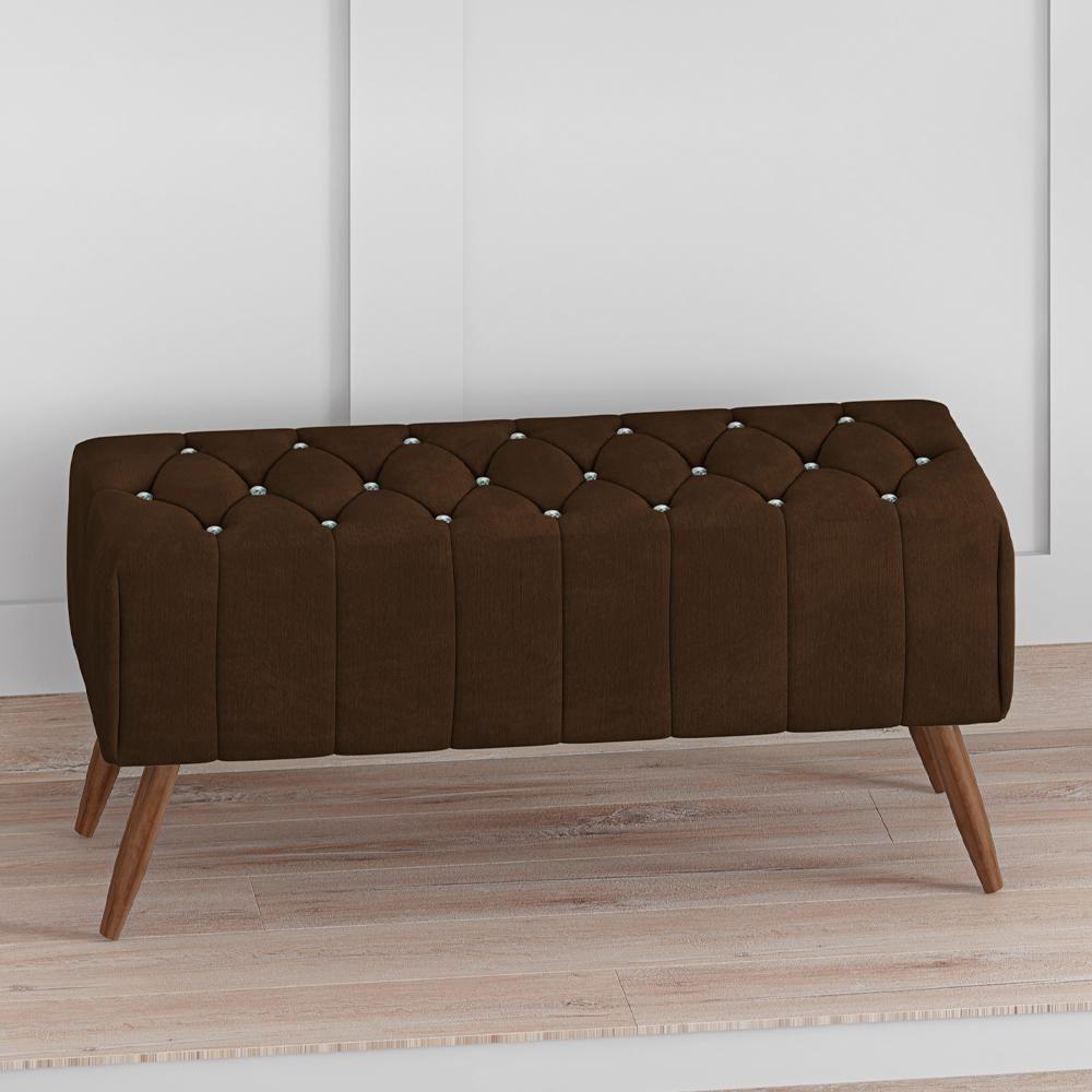 Puff Puf Para Sala 100 Cm Pes Madeira Trit Veludo Sl 942 Peer Sl 942 - 4