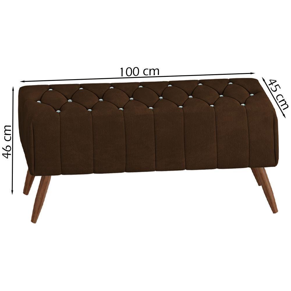 Puff Puf Para Sala 100 Cm Pes Madeira Trit Veludo Sl 942 Peer Sl 942 - 5