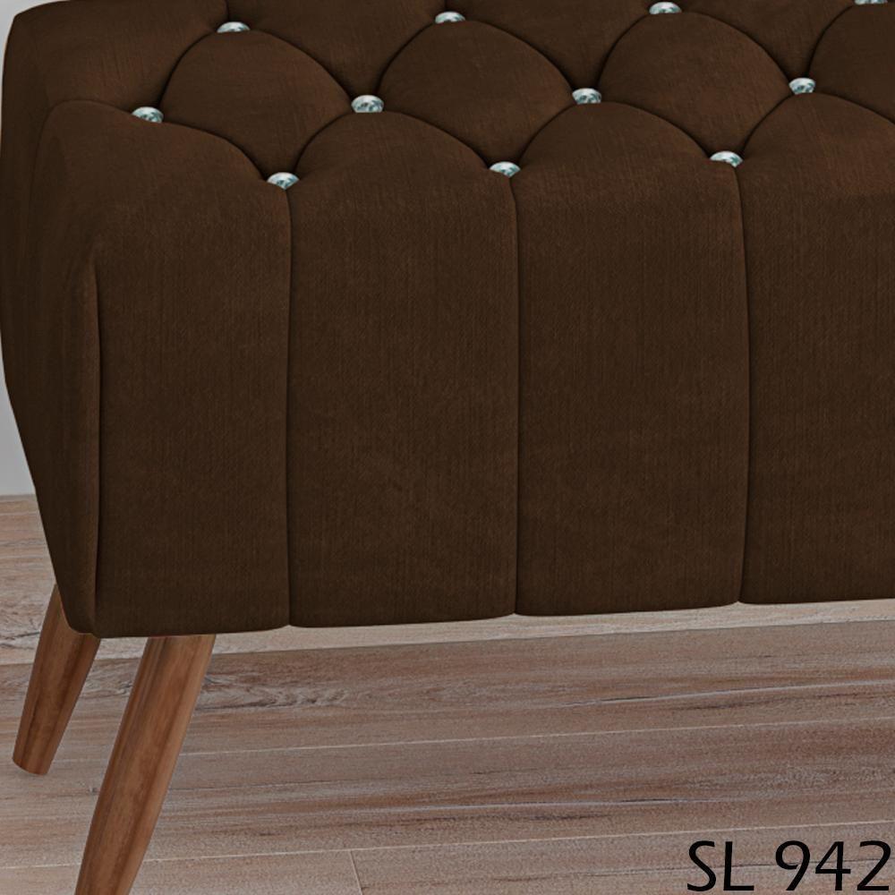 Puff Puf Para Sala 100 Cm Pes Madeira Trit Veludo Sl 942 Peer Sl 942 - 6
