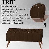 Puff Puf Para Sala 100 Cm Pes Madeira Trit Veludo Sl 942 Peer Sl 942 - 3