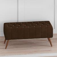 Puff Puf Para Sala 100 Cm Pes Madeira Trit Veludo Sl 942 Peer Sl 942