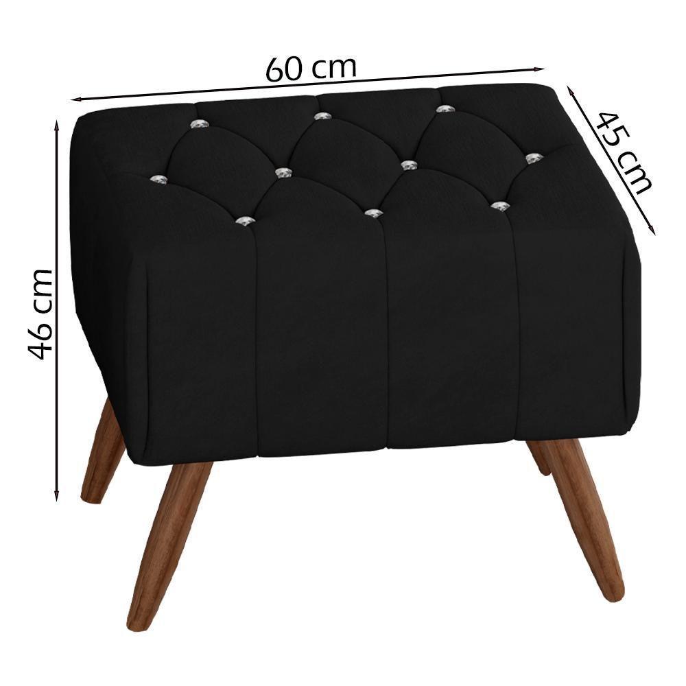 Kit 2 Puff Puf Para Sala Pes Madeira Trit Veludo Sl 944 Peer Sl 944 - 5