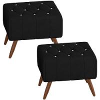 Kit 2 Puff Puf Para Sala Pes Madeira Trit Veludo Sl 944 Peer Sl 944 - 1