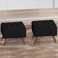 Kit 2 Puff Puf Para Sala Pes Madeira Trit Veludo Sl 944 Peer Sl 944 - 3