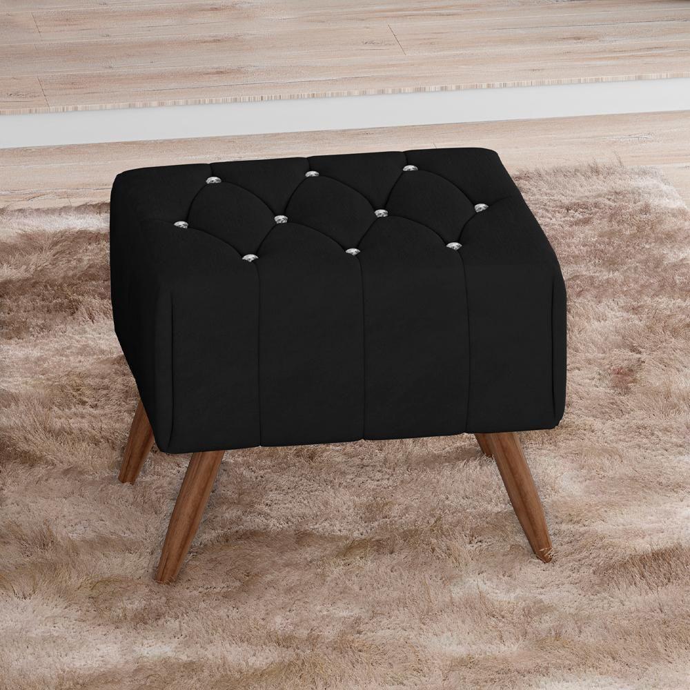 Puff Puf Para Sala Pes Madeira Trit Veludo Sl 944 Peer Sl 944 - 2