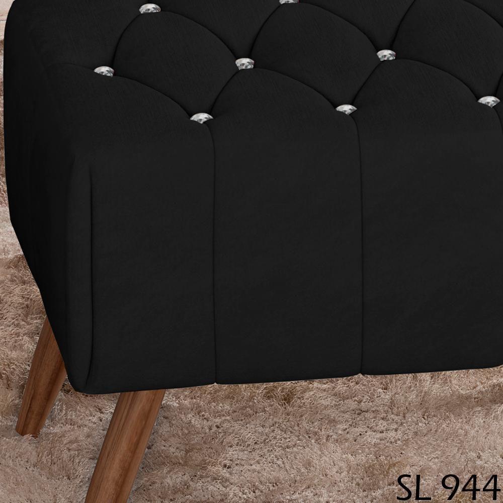 Puff Puf Para Sala Pes Madeira Trit Veludo Sl 944 Peer Sl 944 - 5