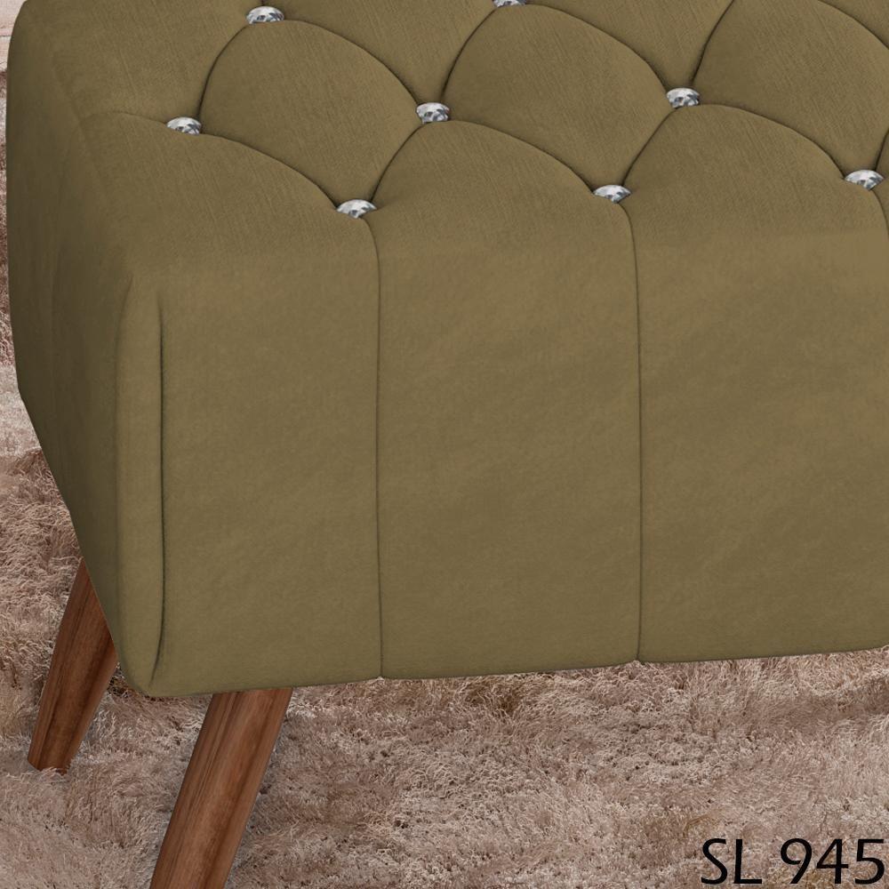 Puff Puf Para Sala Pes Madeira Trit Veludo Sl 945 Peer Sl 945 - 2