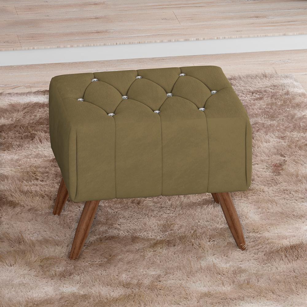 Puff Puf Para Sala Pes Madeira Trit Veludo Sl 945 Peer Sl 945 - 4