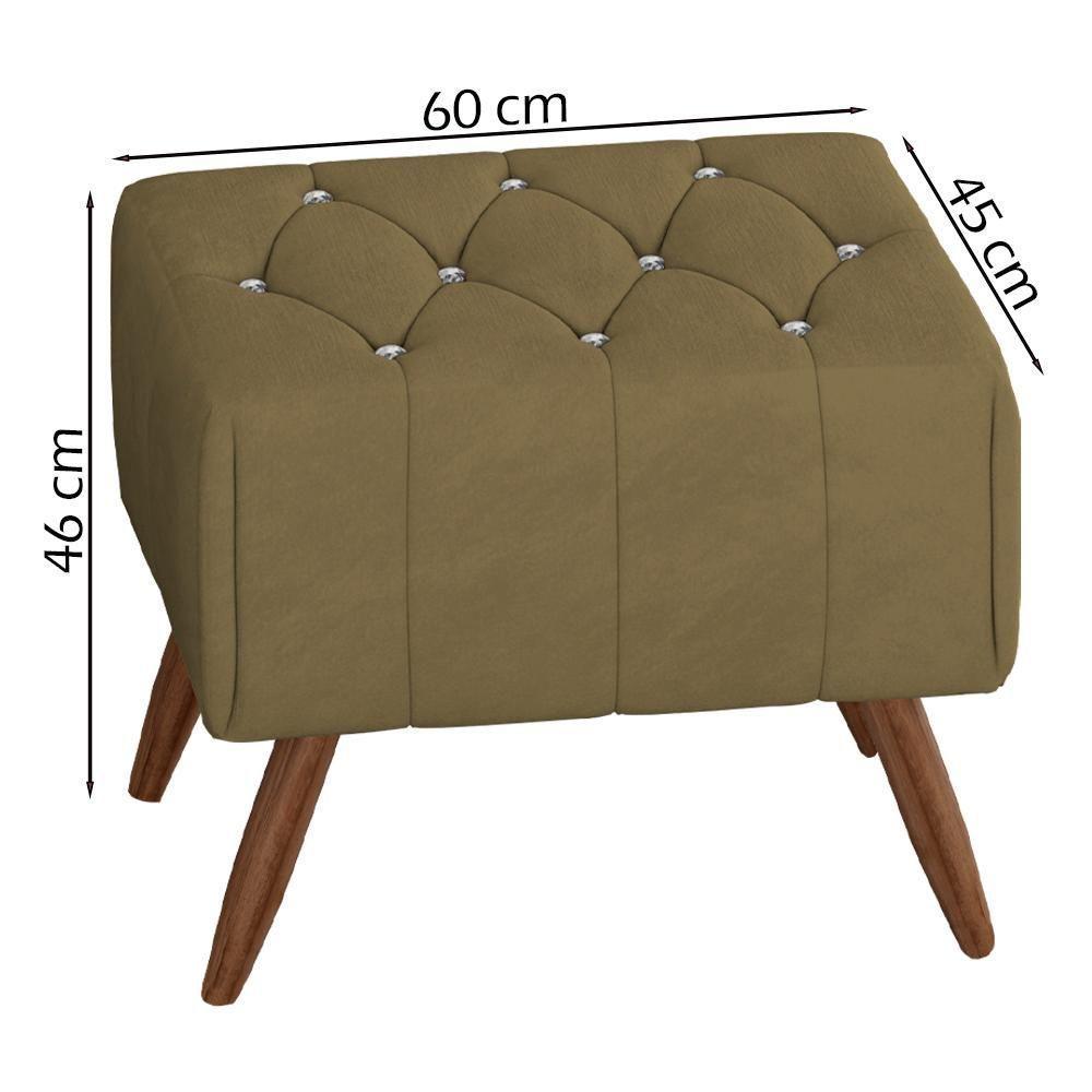 Puff Puf Para Sala Pes Madeira Trit Veludo Sl 945 Peer Sl 945 - 7