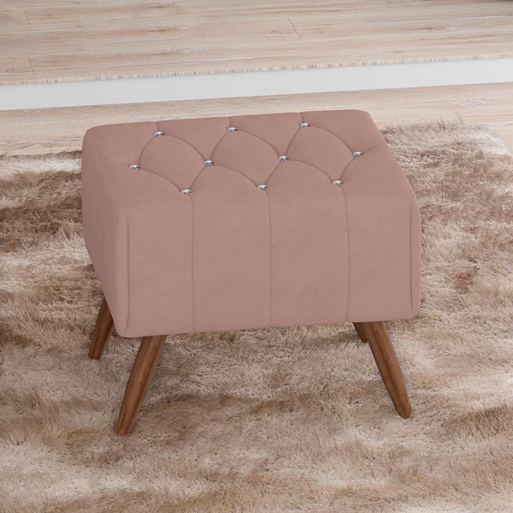 Puff Puf Para Sala Pes Madeira Trit Veludo Sl 949 Peer Sl 949 - 2