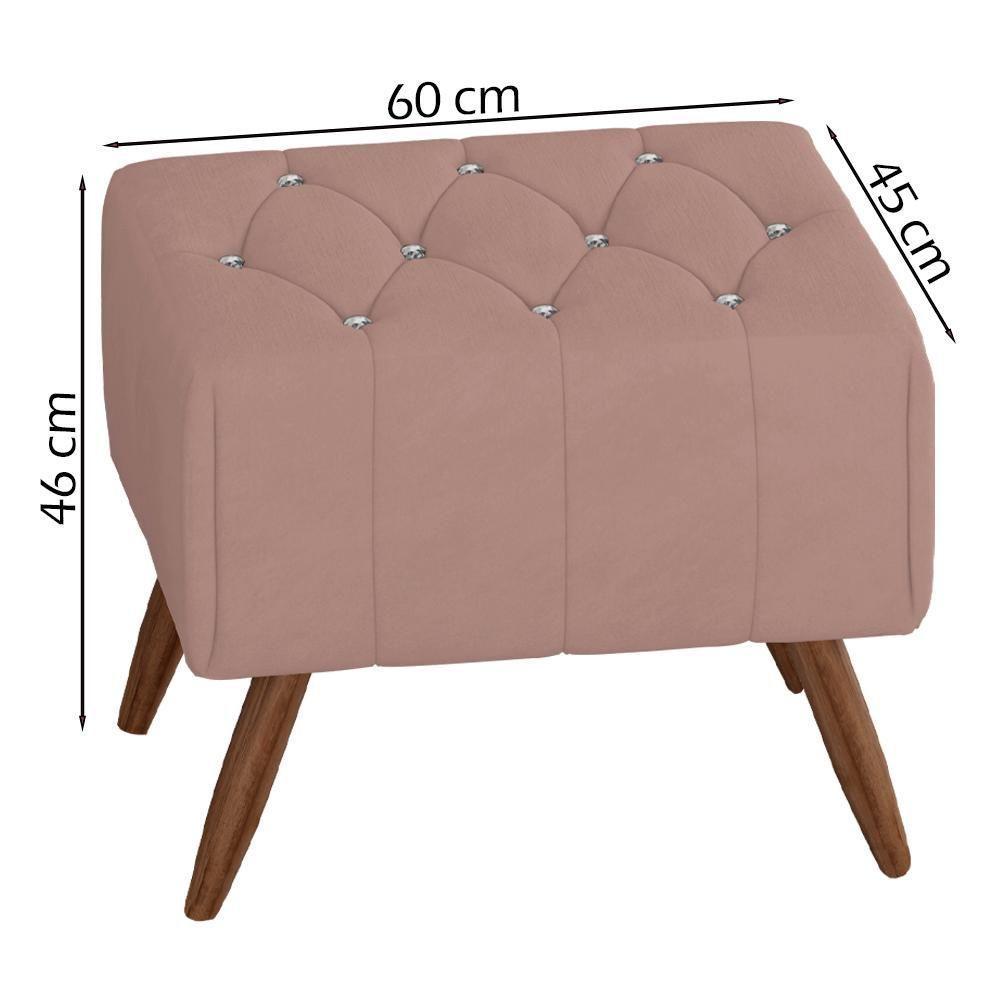 Puff Puf Para Sala Pes Madeira Trit Veludo Sl 949 Peer Sl 949 - 7