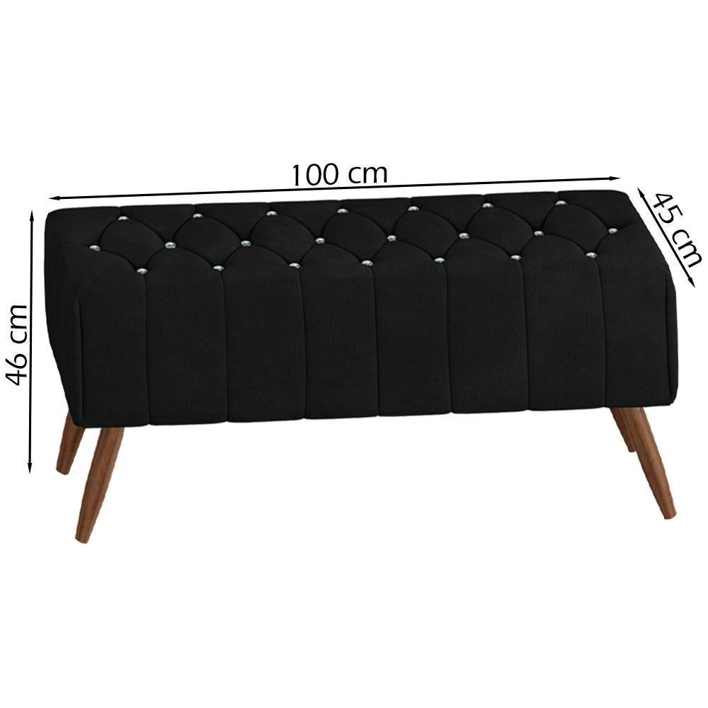 Puff Puf Para Sala 100 Cm Pes Madeira Trit Veludo Sl 944 Peer Sl 944 - 5