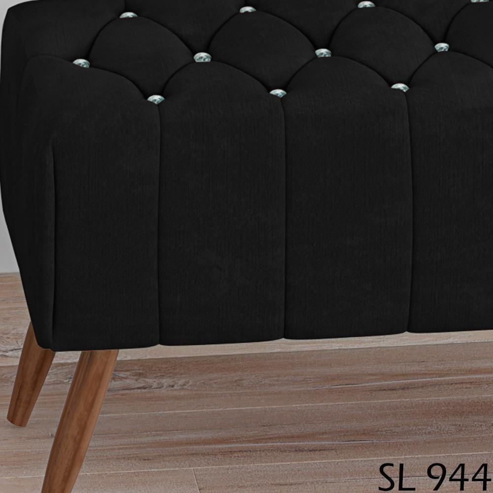 Puff Puf Para Sala 100 Cm Pes Madeira Trit Veludo Sl 944 Peer Sl 944 - 8