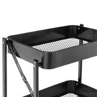 Kit 2 Carrinho Multiuso Organizador Dobrável Com 3 Prateleiras - Preto - 5