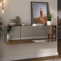 Aparador Buffet Suspenso Com Espelhos 4 Portas Multimóveis Mp8005 Grafite Grafite - 3