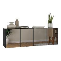 Aparador Buffet Suspenso Com Espelhos 4 Portas Multimóveis Mp8005 Preto Preto - 1