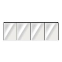 Aparador Buffet Suspenso Com Espelhos 4 Portas Multimóveis Mp8005 Preto Preto - 5