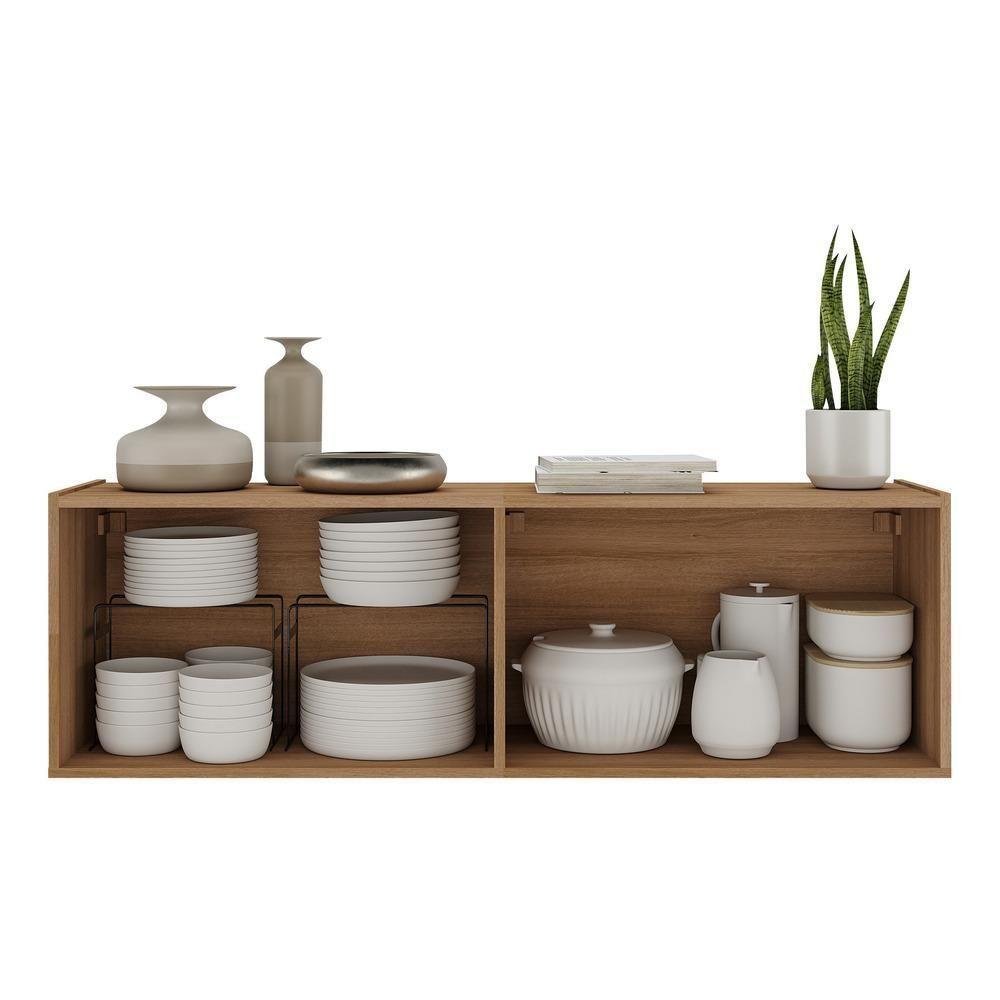 Aparador Buffet Suspenso Com Espelhos 4 Portas Multimóveis Mp8005 Rustic Rustic - 3