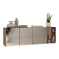 Aparador Buffet Suspenso Com Espelhos 4 Portas Multimóveis Mp8005 Rustic Rustic - 1