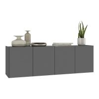 Aparador Buffet Suspenso 4 Portas Multimóveis Mp8002 Grafite Grafite - 1