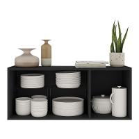 Aparador Buffet Suspenso Com Espelhos 3 Portas Multimóveis Mp8004 Preto Preto - 5